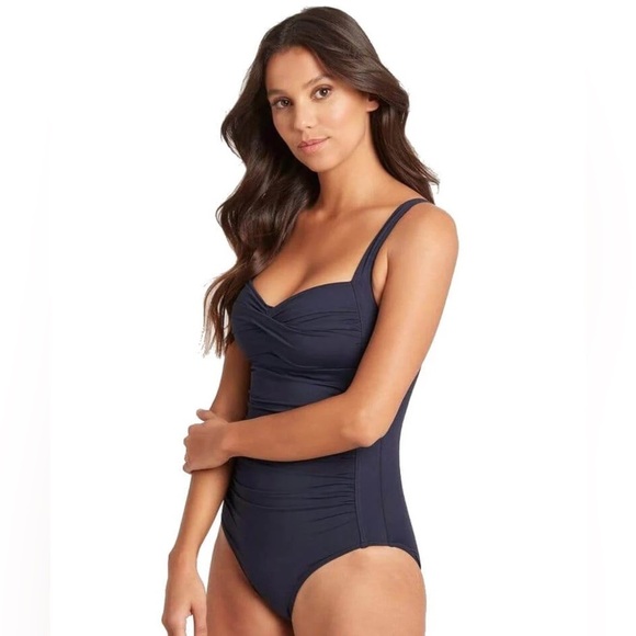 NEW Sea Level Essentials Twist Front A-DD Cup One Piece Swimsuit - Night Sky - Picture 2 of 11